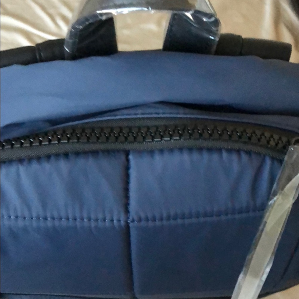 Blue Quilted Backpack - image 3